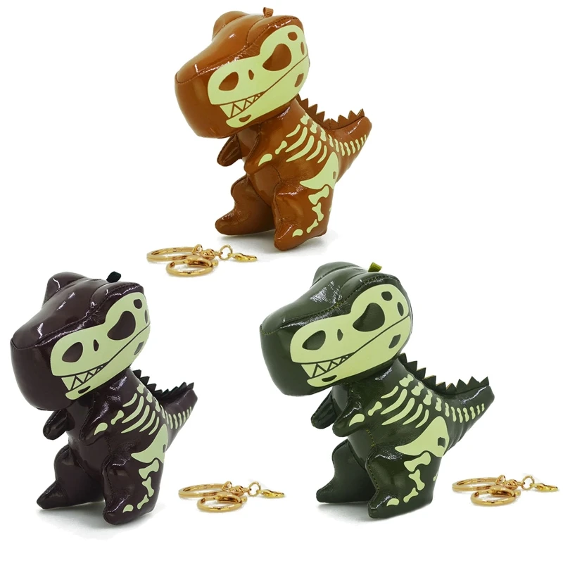 

Cute Cartoon Dinosaur Keychain Glow in The Dark Keychain Unicorn Skeleton Keyring Cute Dino Plush Toys for Women Kids