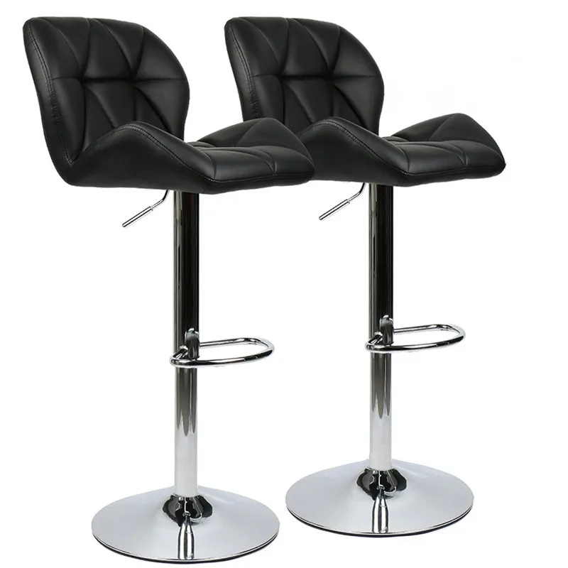 

1PCS Black Pub Bar Stool Leather Counter Height Chair Swivel Adjustable Seat Dining Kitchen