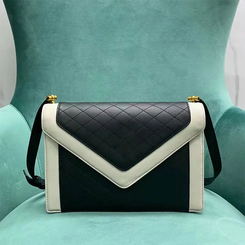 

Новая сумка в стиле ретро, Высококачественная мягкая стеганая сумка-конверт из овечьей кожи, сумка-мессенджер через плечо, элегантная и бла...