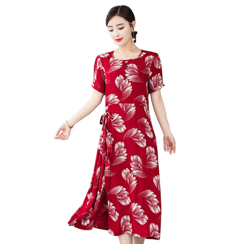 Женское длинное платье с круглым вырезом и коротким рукавом 15 цветов|Женские