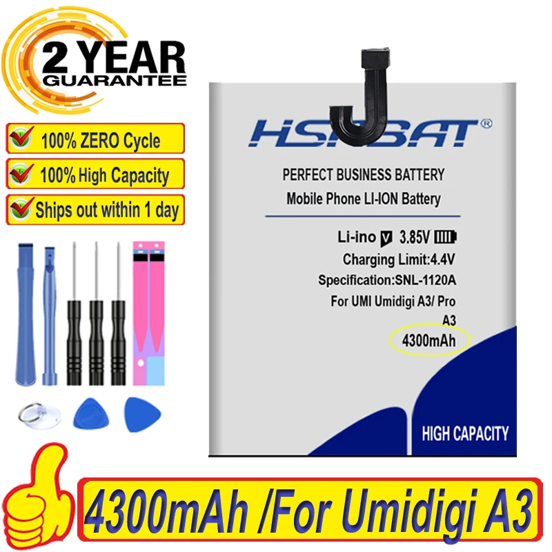 100% Оригинальный аккумулятор HSABAT 4300 мАч для UMI Umidigi A3 Pro|Аккумуляторы мобильных