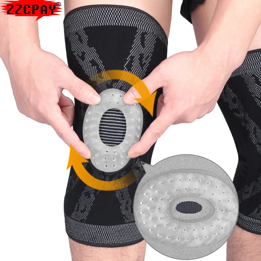 

Knee Patella Joint Protector Brace Silicone Spring Knee Pads For Basketball Running Knee Sleeve Support Sports Kneepads S-XXL