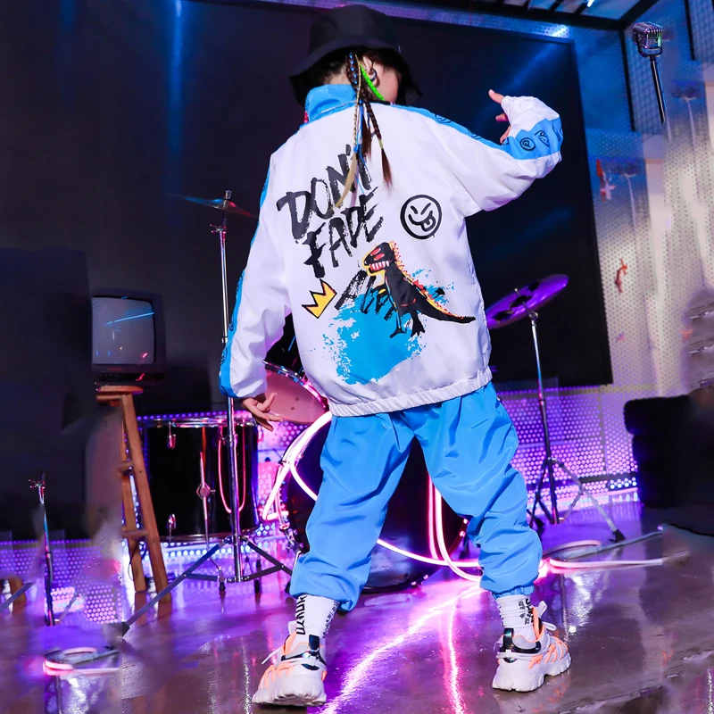 

2021 New Hip-Hop Clothes Boys Loose Long Sleeve Jacket Handsome Pants Hiphop Team Uniform Modern Girls Jazz Show Stage Costume