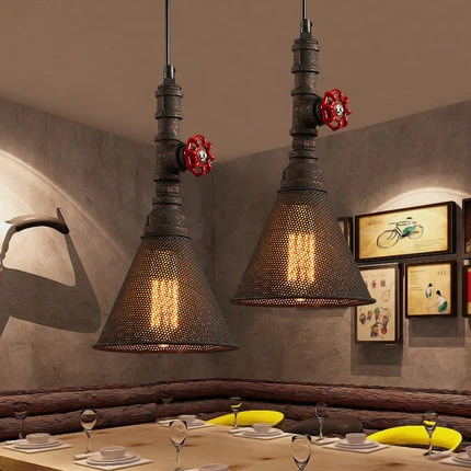 

American Country Industrial Vintage Loft Iron Net Shape Pendant Light Creative Restaurant Balcony Retro Lamp Free Shipping Metal