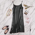 25 # модное женское атласное мини-платье на бретелях-спагетти с разрезом сбоку, однотонное, ТРАПЕЦИЕВИДНОЕ, праздничное платье сексуальное