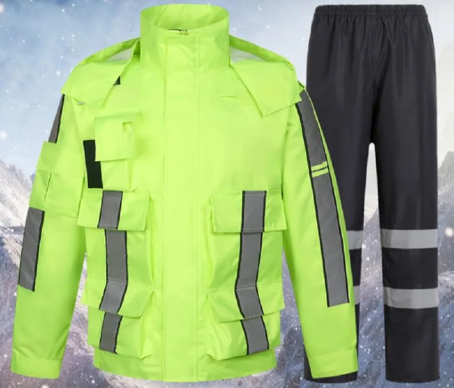 

Thick Double Raincoat Split Suit Cross-Border Direct Rain Pants Adult Reflective Bicycle Electric Motorcycle Riding Waterproof