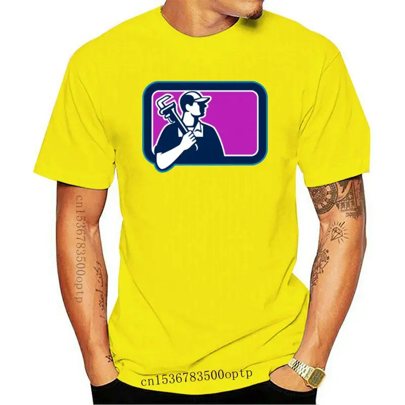 

Crew Neck Breathable Plumber Pipe Wrench Side Rectangle Retro Tshirt Men T-Shirt Print Euro Size S-5xl Tee Tops 100% Cotton
