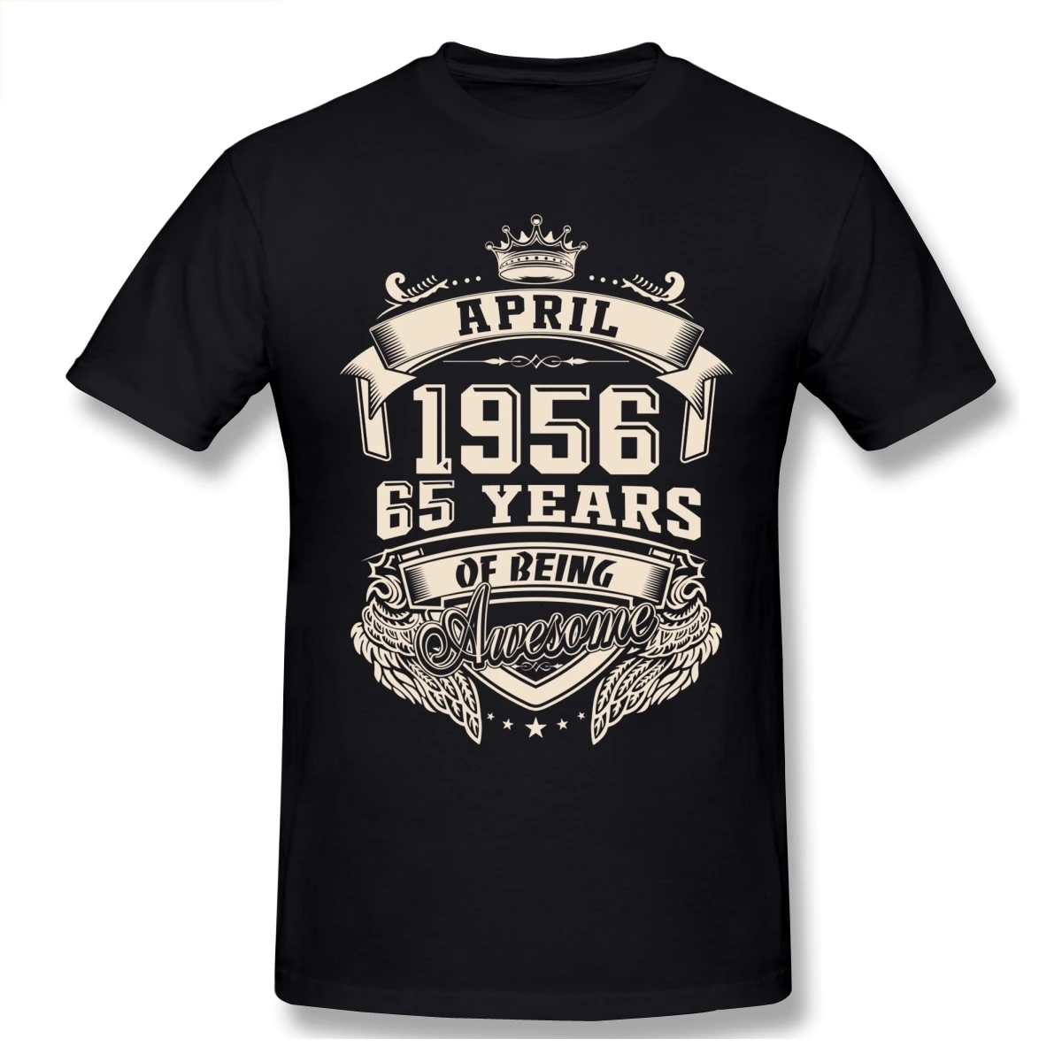 

Custom Logo Born In April 1956 65 Years Of Being Awesome T Shirt Oversized Cotton Crewneck Custom Short Sleeve Shirts