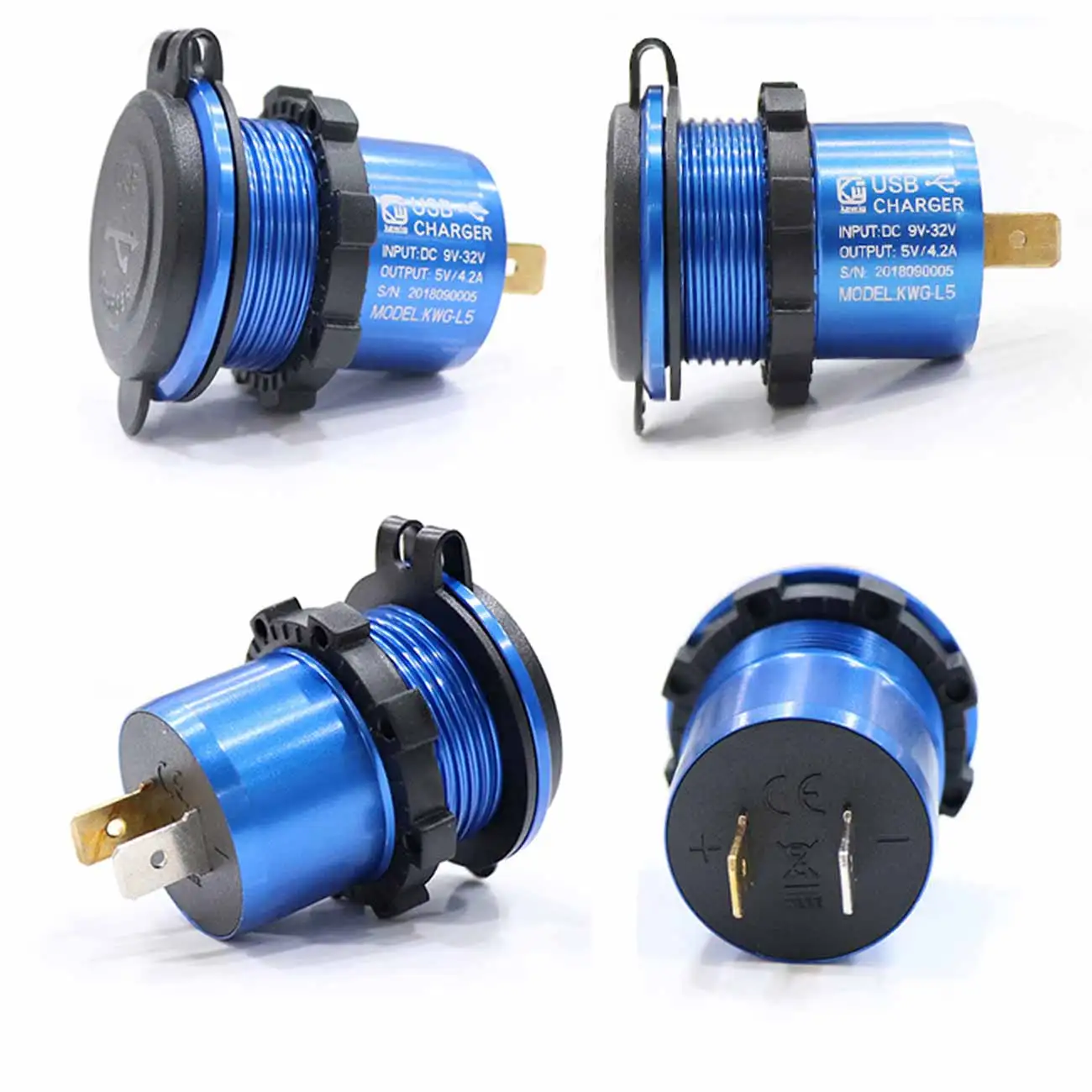 

Dual USB Charger Socket Cigarette Lighter Waterproof Power Outlet 4.2A Quick Charging LED Digital Display for Car Motorcycle