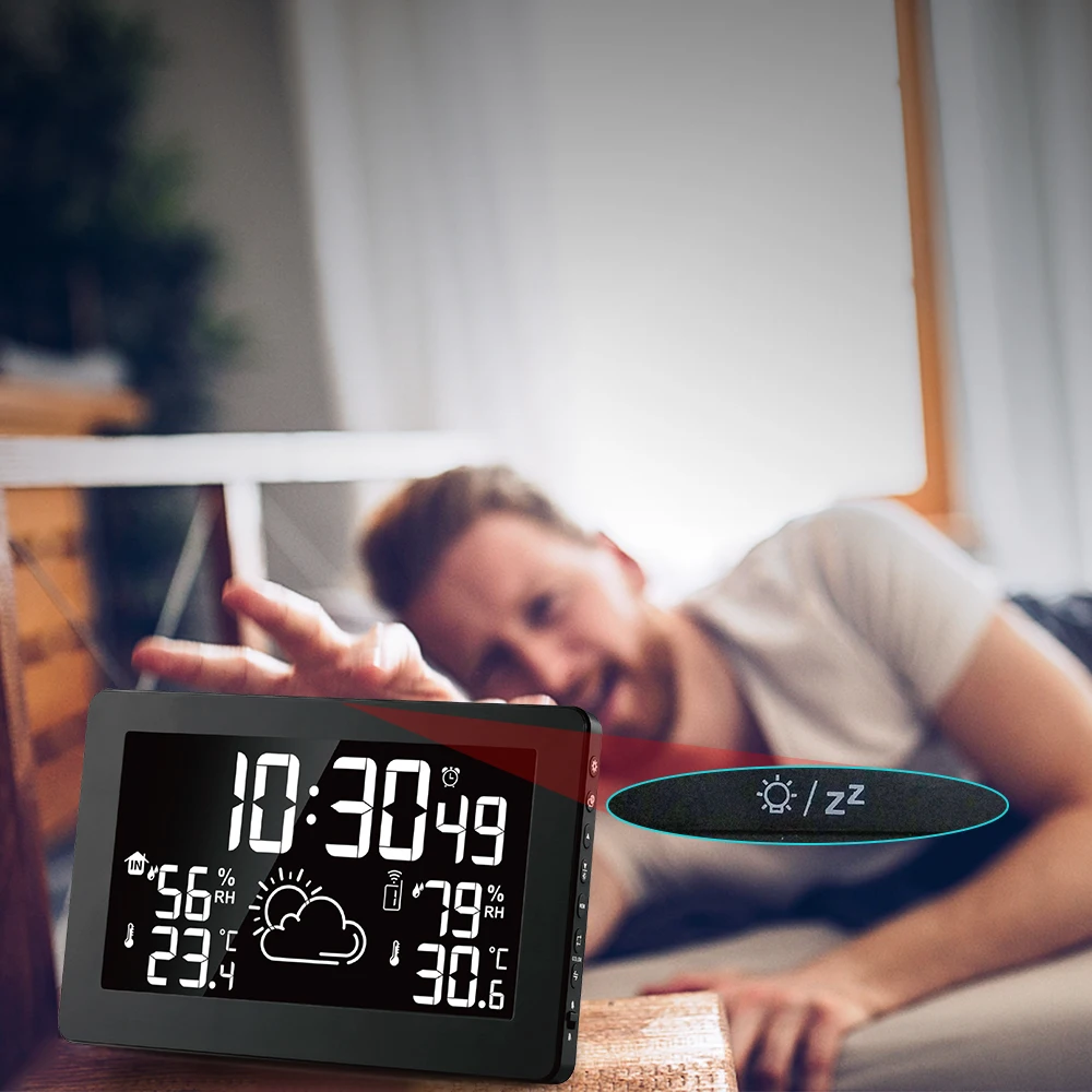 Комнатный и наружный цветной ЖК дисплей метеостанция с прогнозом погоды радио