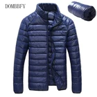 Мужская осенне-зимняя куртка на утином пуху, ультралегкое мужское пальто, водонепроницаемая парка, модная мужская верхняя одежда с воротником, тонкое пальто 5XL, 6XL
