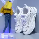 Кожаные женские кроссовки на шнуровке; Повседневная обувь на толстой подошве; Дизайнерская обувь с круглым носком; Нескользящая обувь на плоской подошве для девушек