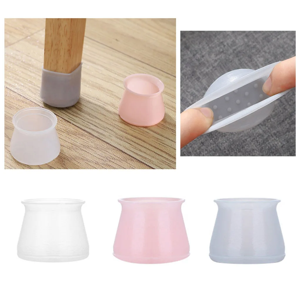 

Pack 4pcs Non-slip Round Chair Leg Caps Silicone Patio Stool
