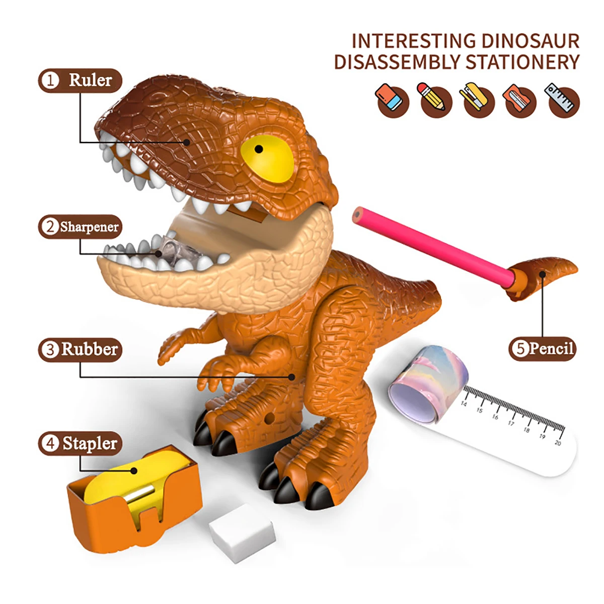 

Stationery box dinosaur toy graffiti school supplies eraser sharpener student manual pencil sharpener dinosaur hand-made model