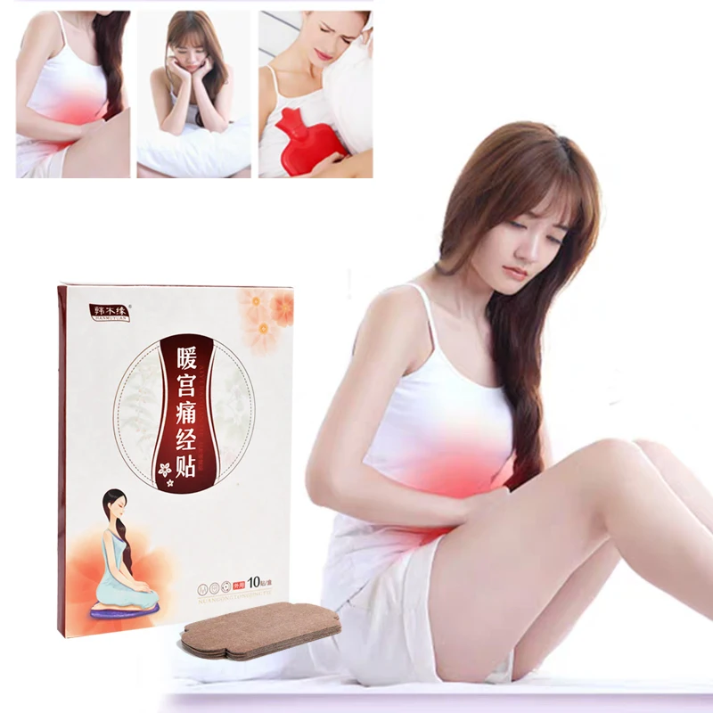 

10Pcs Wormwood Warm Palace Patch Menstrual Sticker Chinese Herbs Relief Pain Heatwraps Dysmenorrhea Famale Care