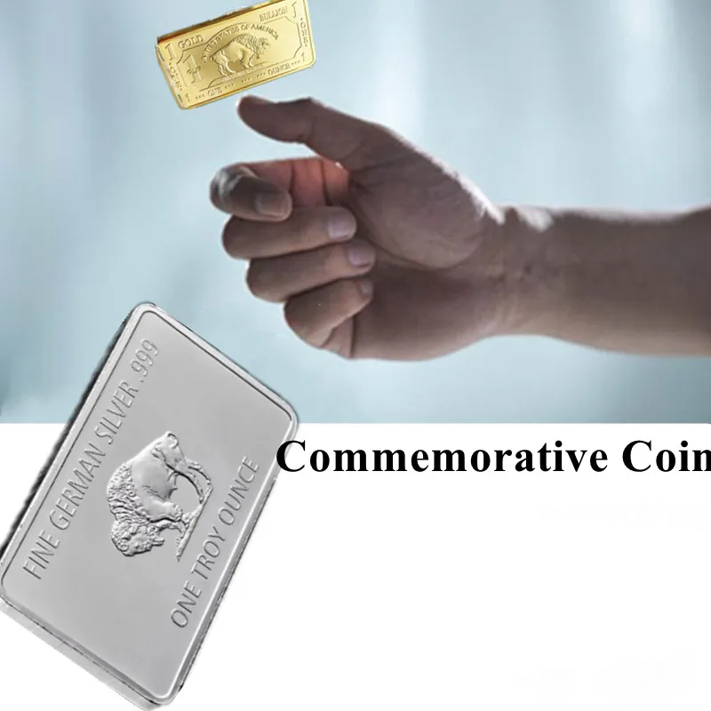 

2 colors 50x28x3mm American bison square gold bar commemorative coin Collecting crafts bullion mexico gold challenge coin