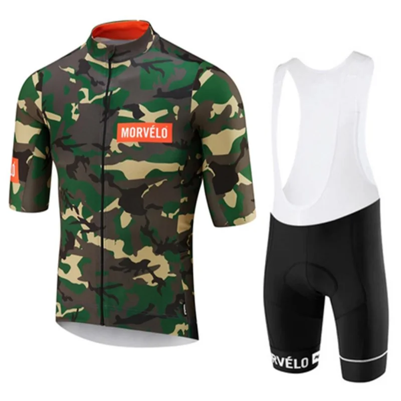 

2021 New Morvelo Cycling Clothes Set Short sleeve Jersey and bib shorts Kit Summer Men bike clothing MTB Ropa Ciclismo clothing