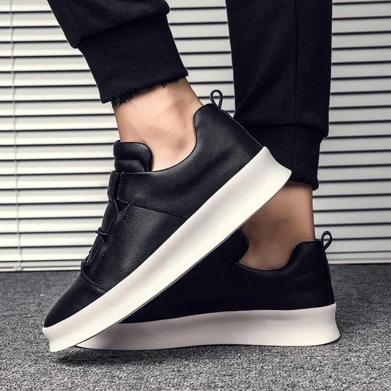 Туфли мужские повседневные из натуральной кожи удобные лоферы без застежки