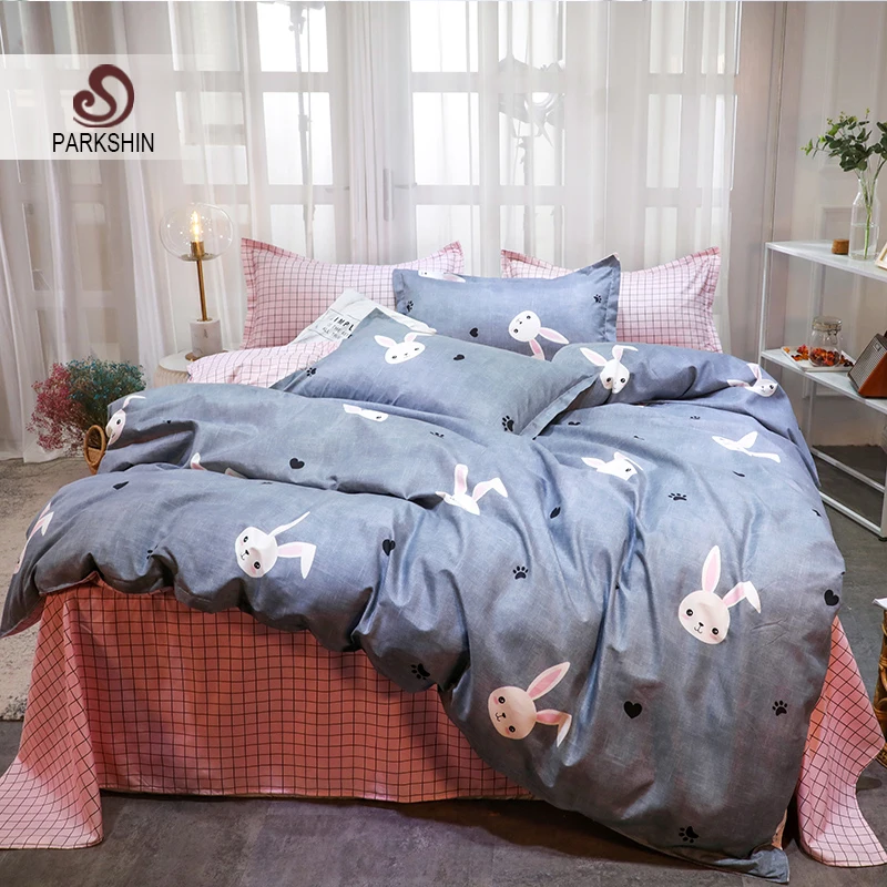 Паркшин мультфильм Постельное белье Кролик Девочка покрывало пододеяльник