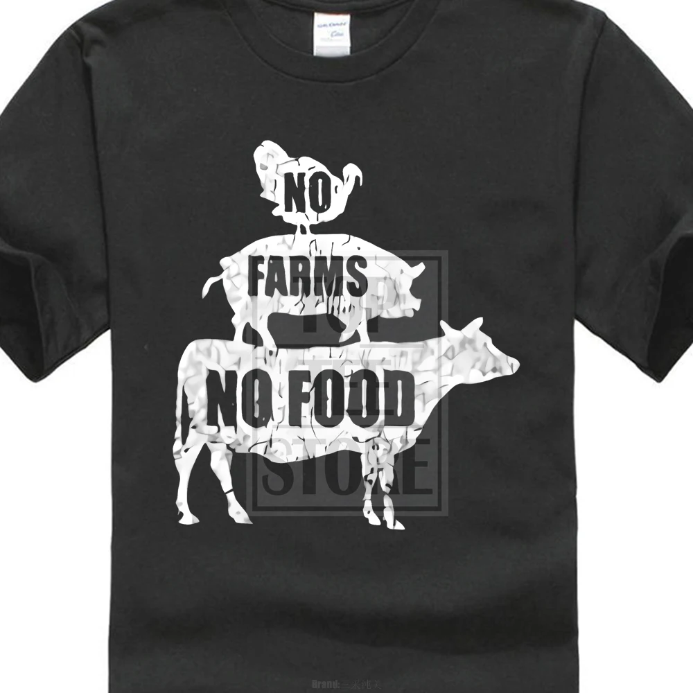 

O Neck Custom Printing T Shirt Band T Shirts Men'S No Farms No Food Farmer Homestead Crops O Neck Short Design T Shirts