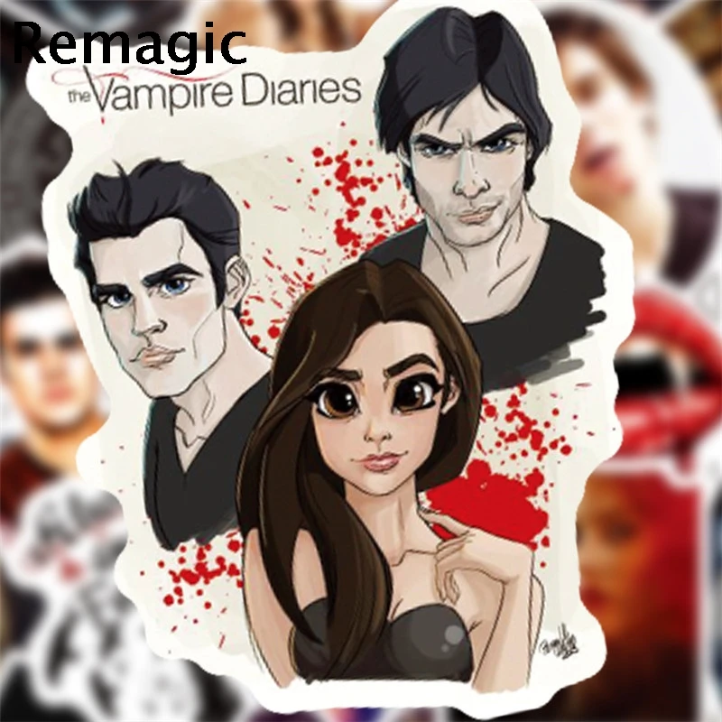 50pcs The Vampire Diaries TV show DIY Stickers pack anime vintage paster cosplay scrapbooking phone laptop decoration accessory | Дом и сад