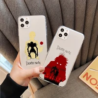 fashion anime death note phone cover for iphone 11 12 13 pro max x xr xs max 6 6s 7 8 plus 13mini clear soft silicone tpu case