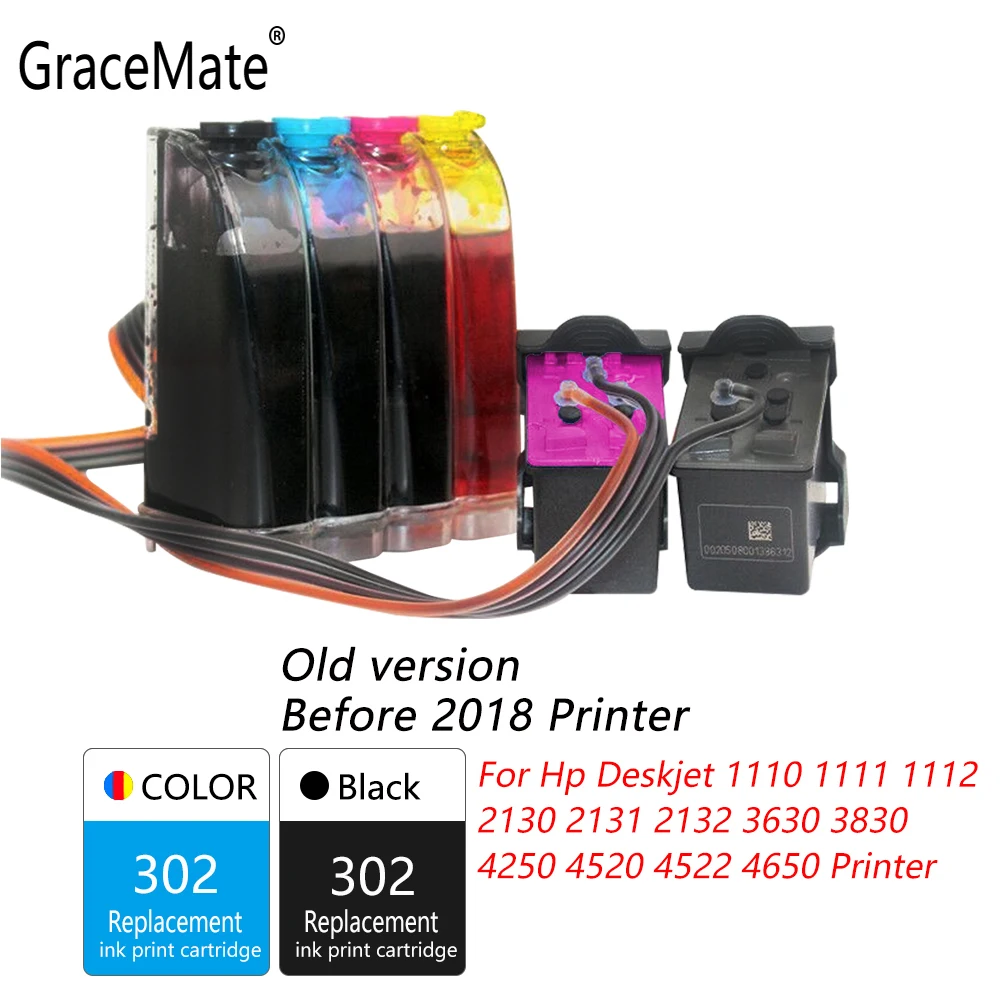 GraceMate 302 Чернила совместимый с Hp для 1110 1111 1112 2130 2131 2132 3630 3830 4250 4520 4522 4650