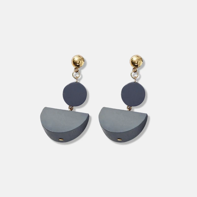 Новые деревянные серьги ретро женские Серьги Подвески Серебряные Оригинальные