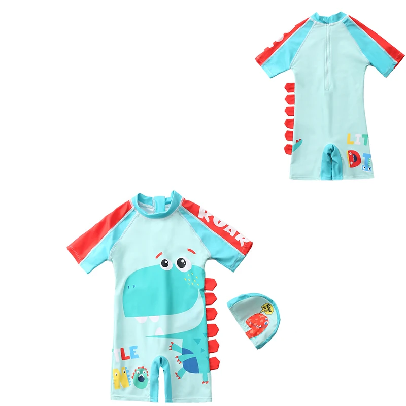 

Children's Swimsuit SPF50 UV Dinosaur Print Baby Bathing Suit Boy One Piece Swimming Suit Toddler Boy's Swimsuits Kids Swimwear