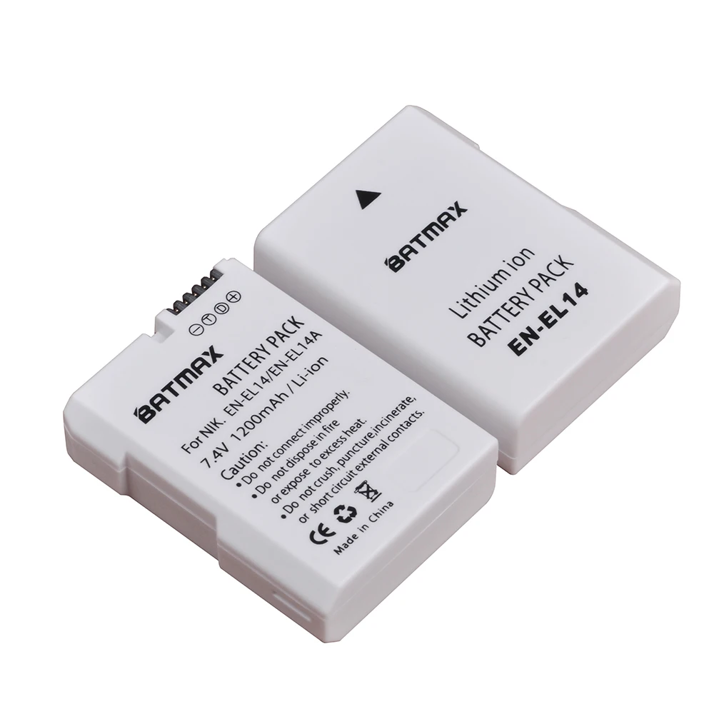 Комплект из 2 предметов EN-EL14A EN-EL14 ENEL14 EL14 батареи+ ультра тонкий светодиодный USB Dual Зарядное устройство для Nikon D3400 D3300 D3100 D5600 D5100 D5200 D3200