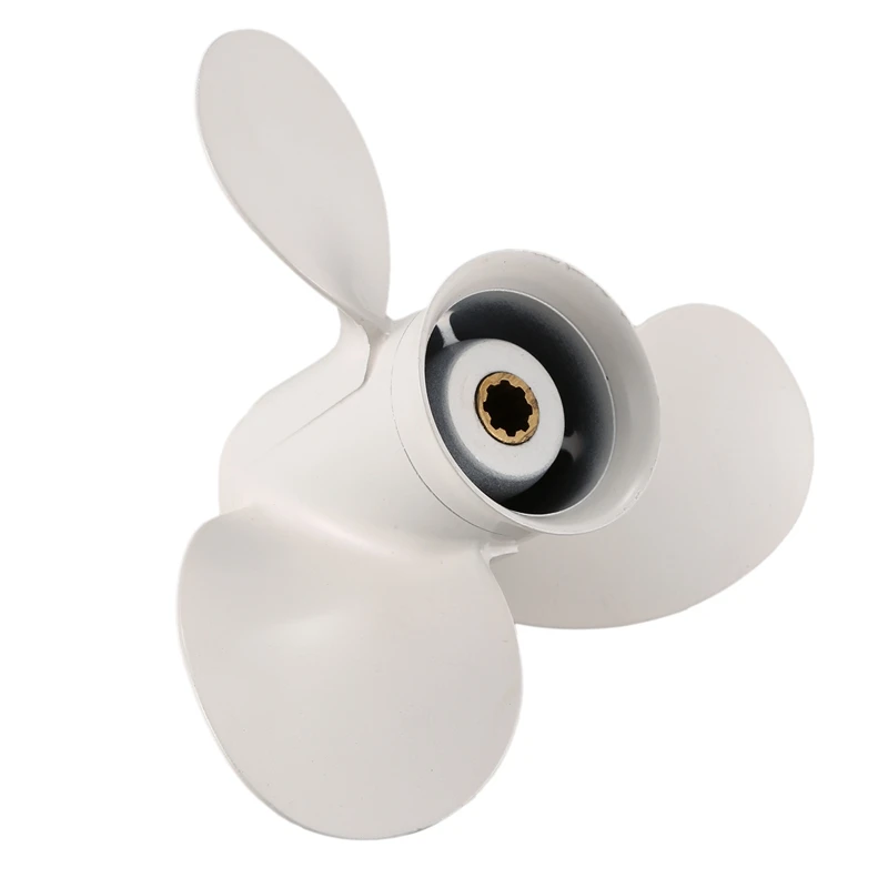 683-45952-00-EL 9 1/4 X 3/4 Boat Outboard Propeller for Yamaha 9.9-15HP Aluminum Alloy 3 Blades 8 Spline Tooths White | Автомобили и