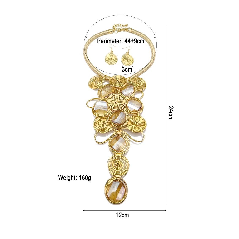 MANILAI ручной работы Африканское ожерелье для женщин Золотая Толстая кружевная