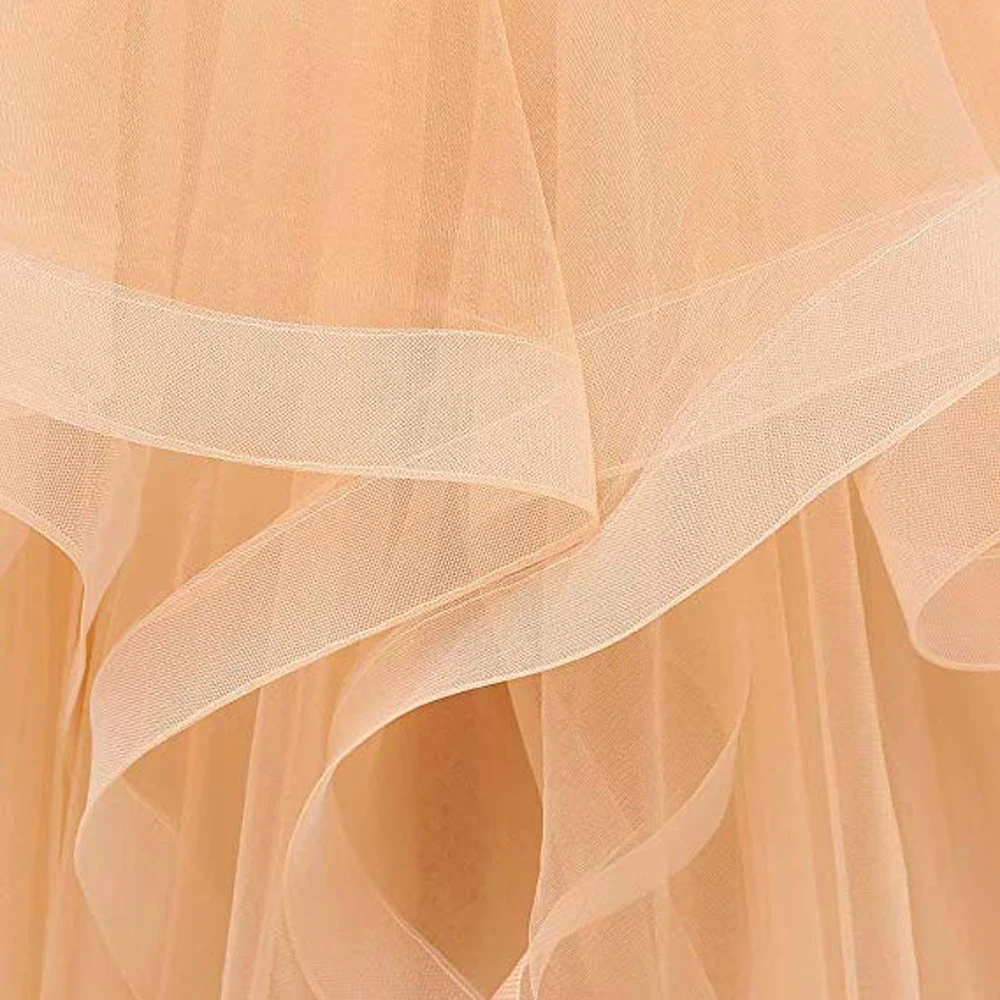 Vkbridal цвета шампанского золото Многоуровневое Тюлевое вечернее платье Длинные бальные платья кристаллы на шнуровке длинное формальное выпускное платье ремни