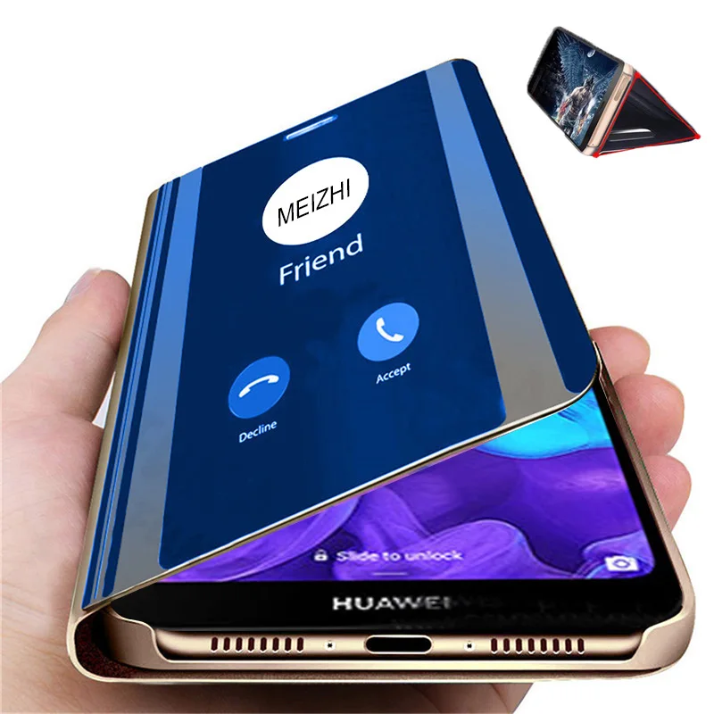 Умный зеркальный флип чехол для телефона Huawei Mate 8 9 10 20 30 P8 P9 P10 P20 P30 P40 Lite Pro Plus режим