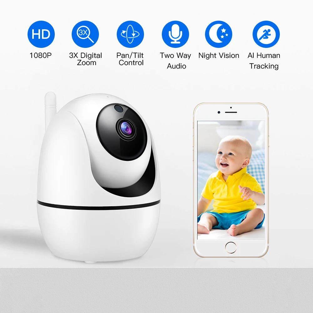 Беспроводная IP камера 1080P облачная Wi Fi|Камеры видеонаблюдения| |