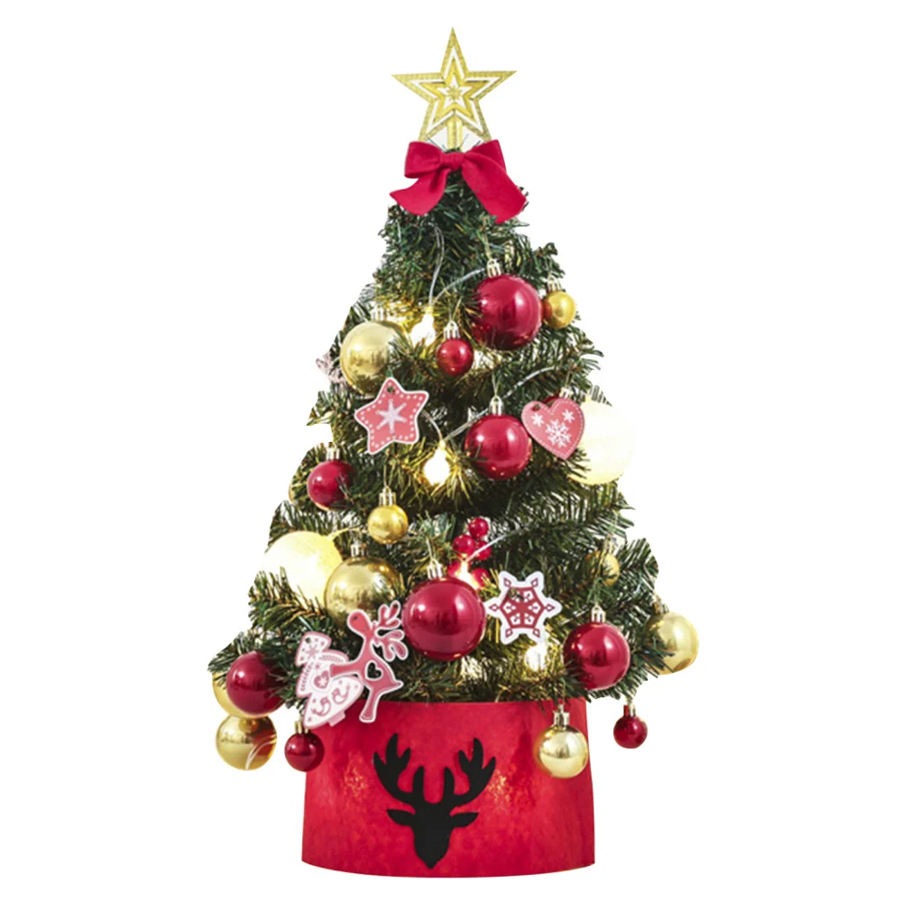 

LED Christmas Pine Tree DIY Glow Room Desktop Decoration Artificial Tabletop Ornaments 45CM Beautiful New Creative Mini Set