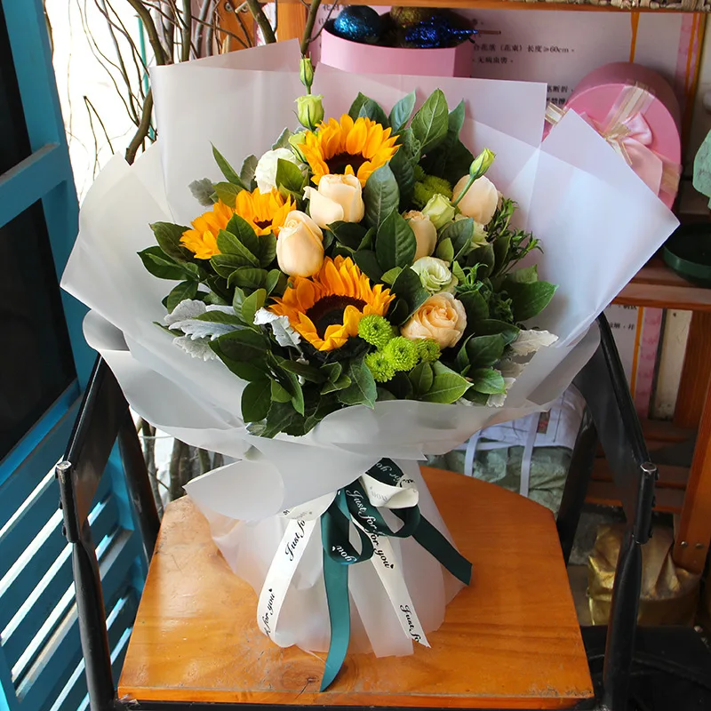 

20Pcs Matte Paper Flower Bouquet Packaging Material Waterproof Wrapping Paper Bag Bouquet Gift Wrapping Decoration Paper Craft