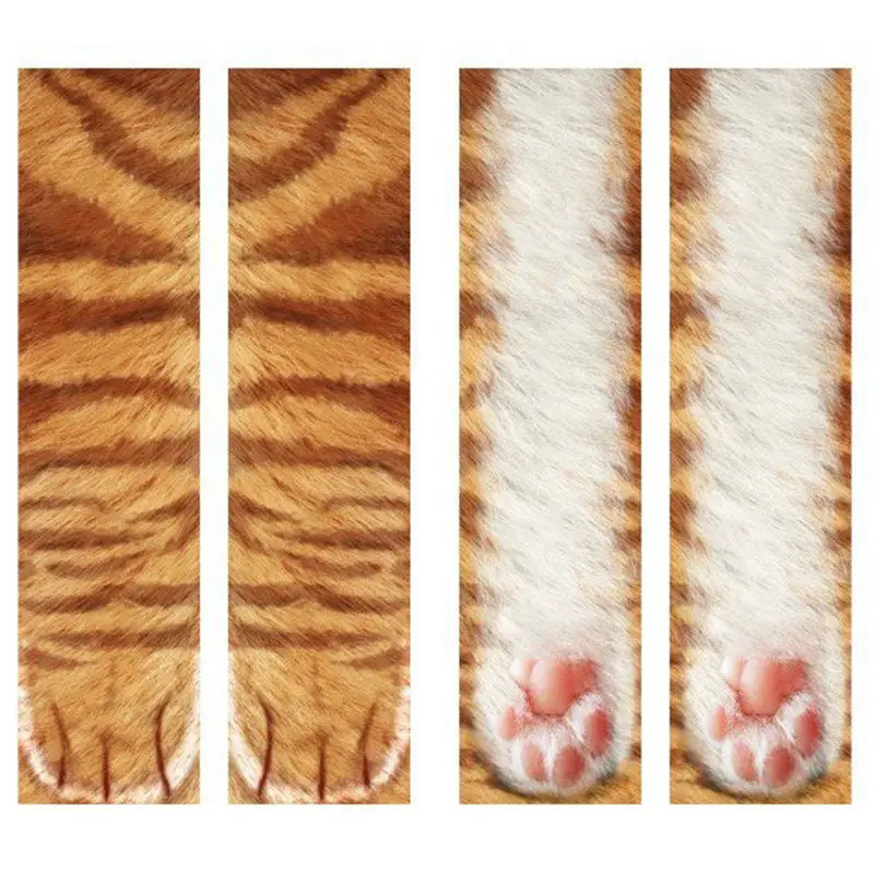 3d носки для взрослых и детей с изображением лап животных хлопковые унисекс