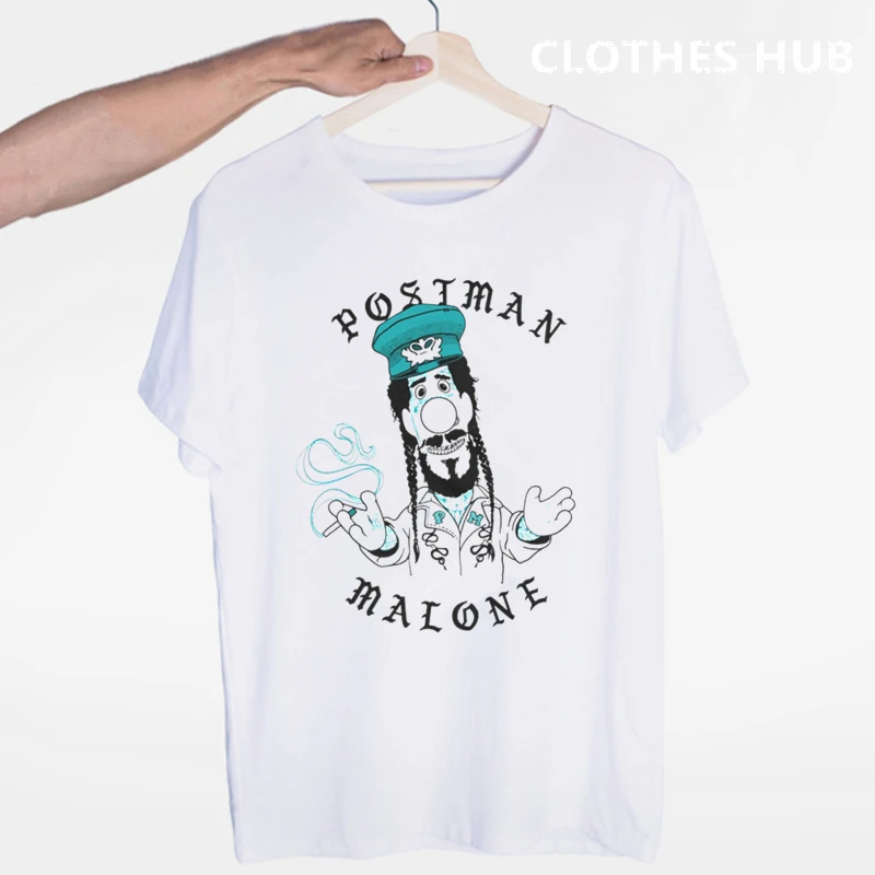 Post Malone Hip Hop T-shirt O-Neck Short Sleeves Summer Casual Fashion Unisex Men And Women Tshirt - Цвет: Королевский синий