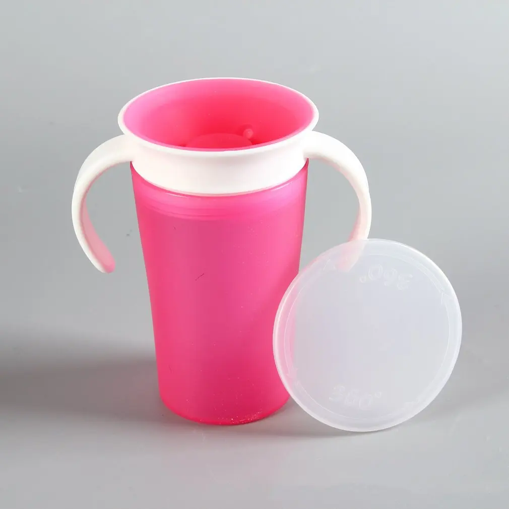 

Детская развивающая чашка для питья, 360 градусов, бутылка для воды и молока с ручкой, герметичная безопасная тренировочная чашка для обучени...