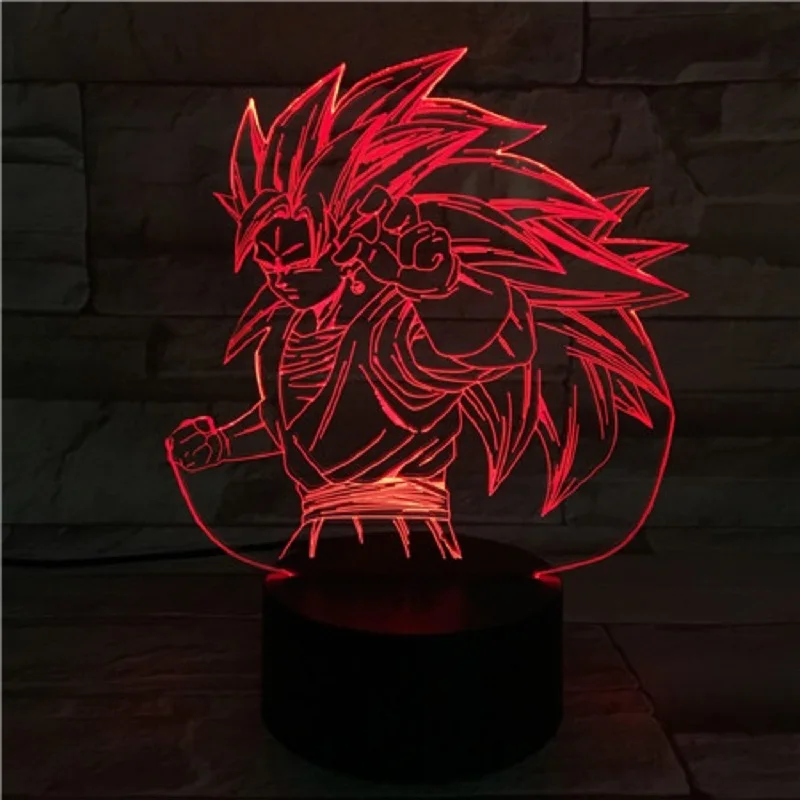 Dragon Ball Z мультфильм Saiyan ночник USB светодиодный 3D многоцветный декоративный Настольный светильник освещение мужской подарок для мальчика спальня Рождество