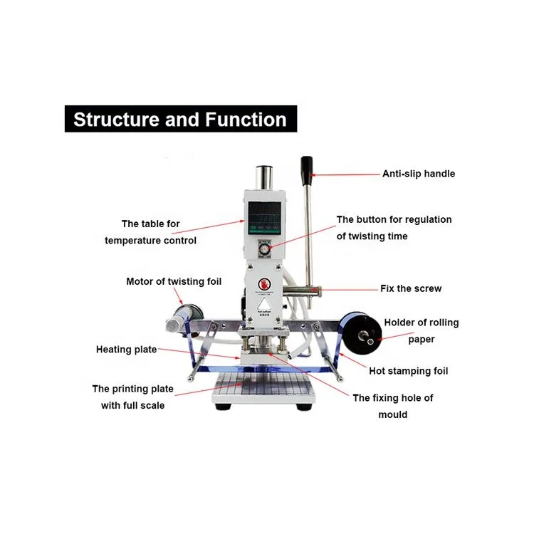 

Professional Plate Manual Leather Hot Stamping Machine Embossing Tool