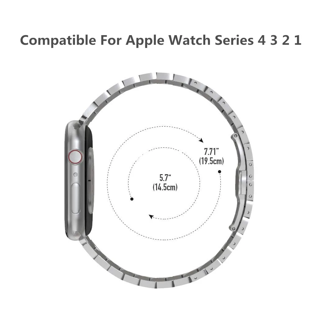 Ремешок-браслет для Apple Watch, Классическая пряжка-бабочка, ремешок из нержавеющей стали, аксессуары для часов 42, 38, 44, 40 мм, серия 5, 4, 3, 2