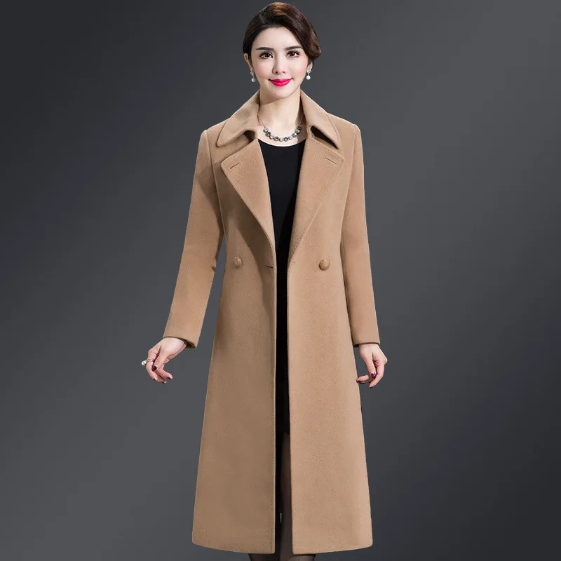 

JCHB 2021 Wide-waisted Casual Coat Women Cashmer Women's Woolen Jacket Long Coat and Jacket