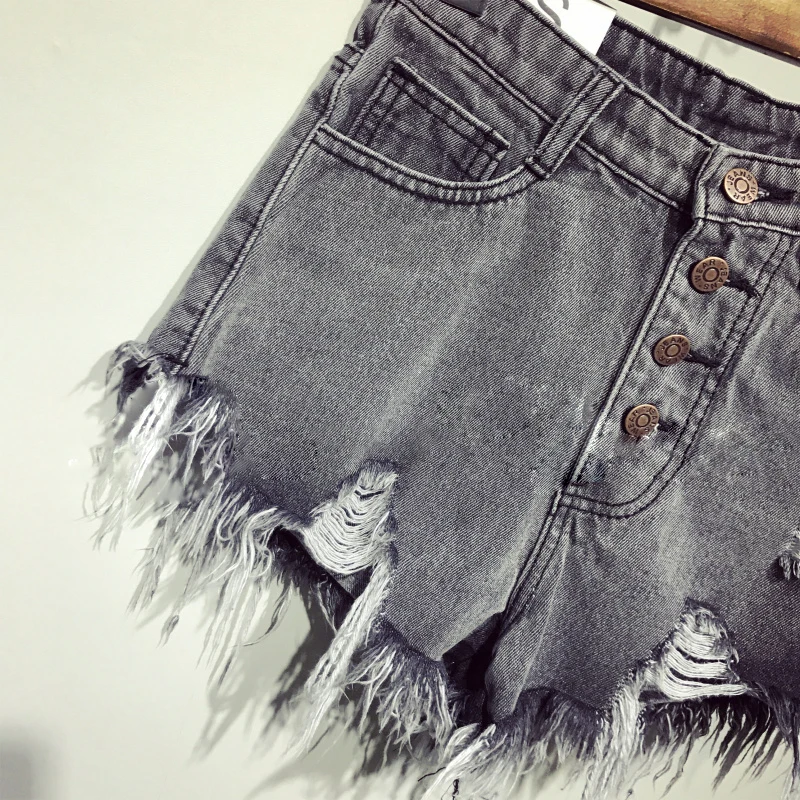 

Female Fashion Casual Summer Cool Women Denim Booty Shorts High Waists Fur-lined Leg-openings Plus Size Sexy Short Jeans