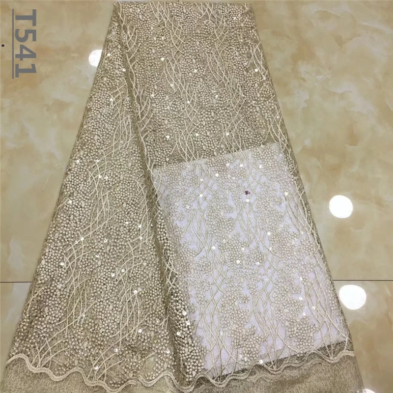 Золотые африканские кружевные ткани 2019 высокого качества Кружева нигерийское