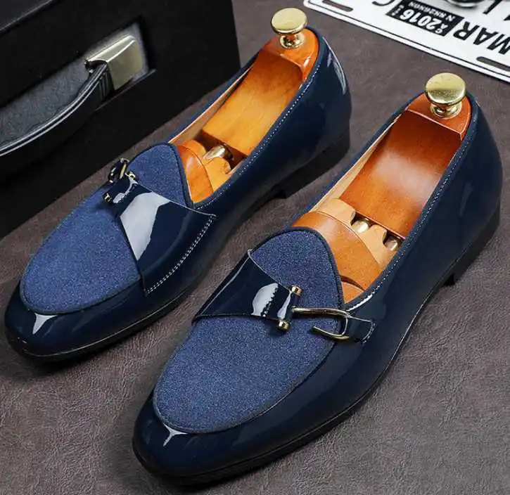 

Men's Shoes High Quality Faux Suede Leather Slip-on Fashion Casual Dress Shoes Personality All Match Zapatos De Hombre HA026