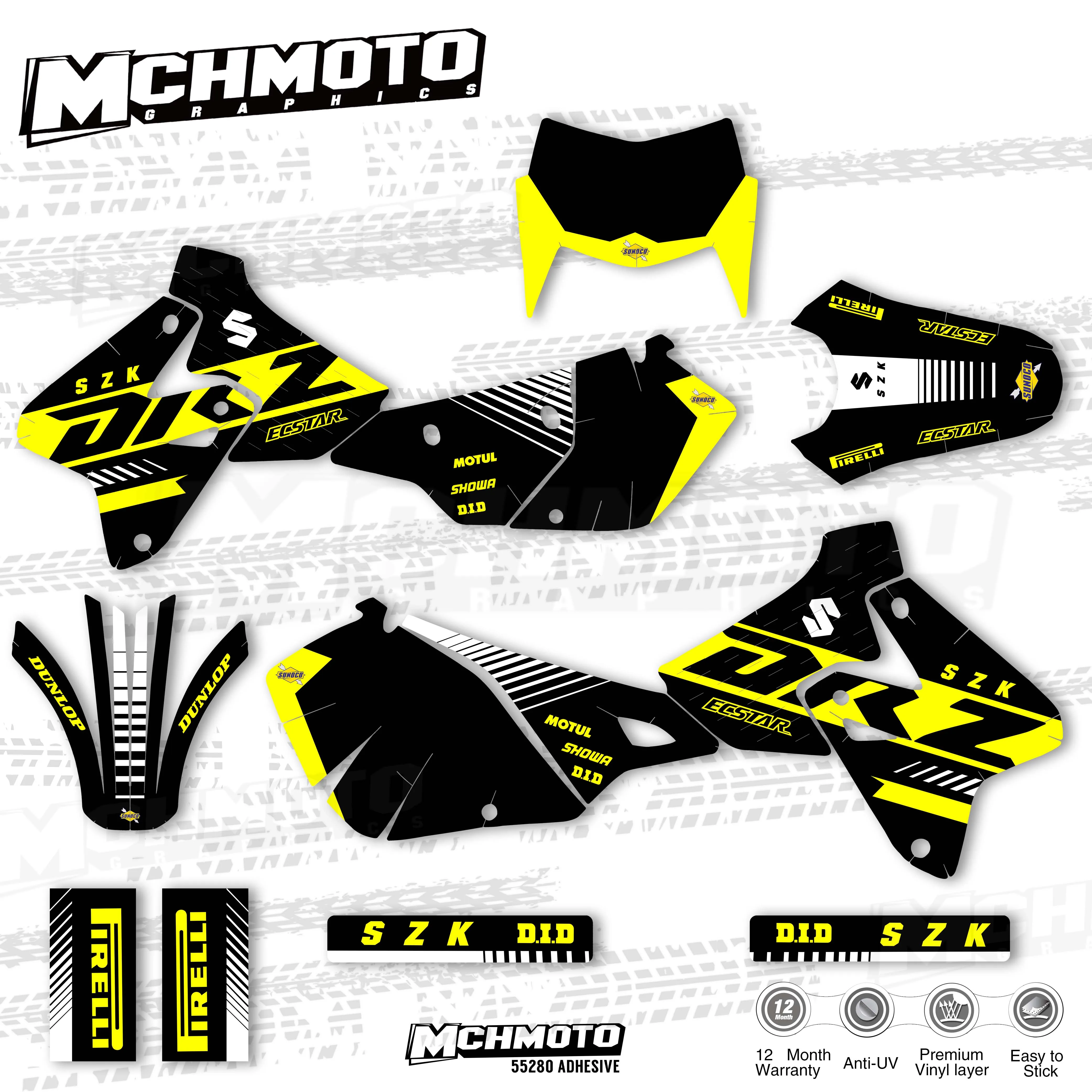 Наклейки MCHMFG с полным графическим рисунком наклейки на задний план мотоцикла имя