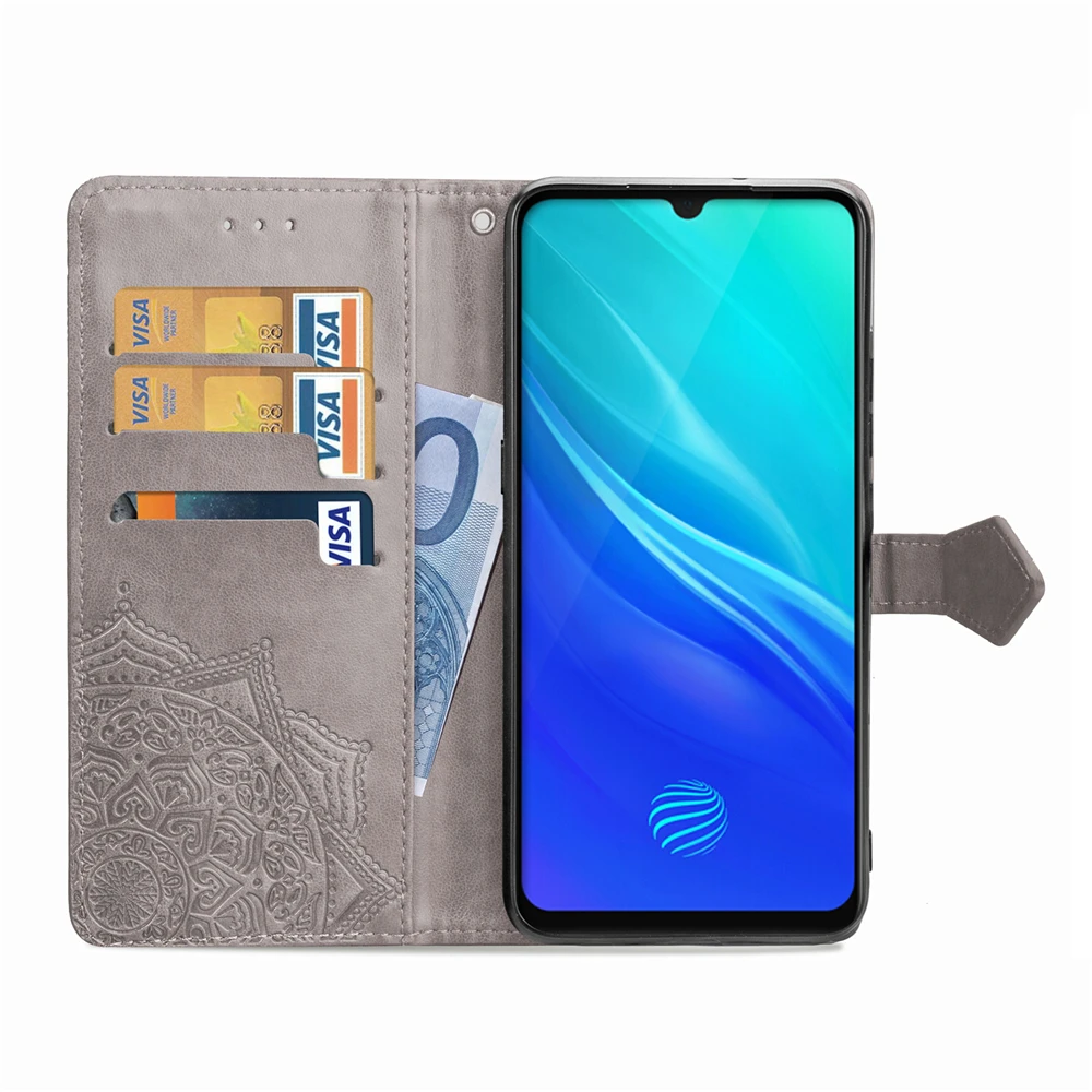 Роскошные Чехлы-книжки из мягкого ТПУ задняя крышка для VIVO Y7S S1 IQOO NEO Y17 Y3 V15 Pro X27 Y97 V9 тисненая Мандала кожаный флип чехол