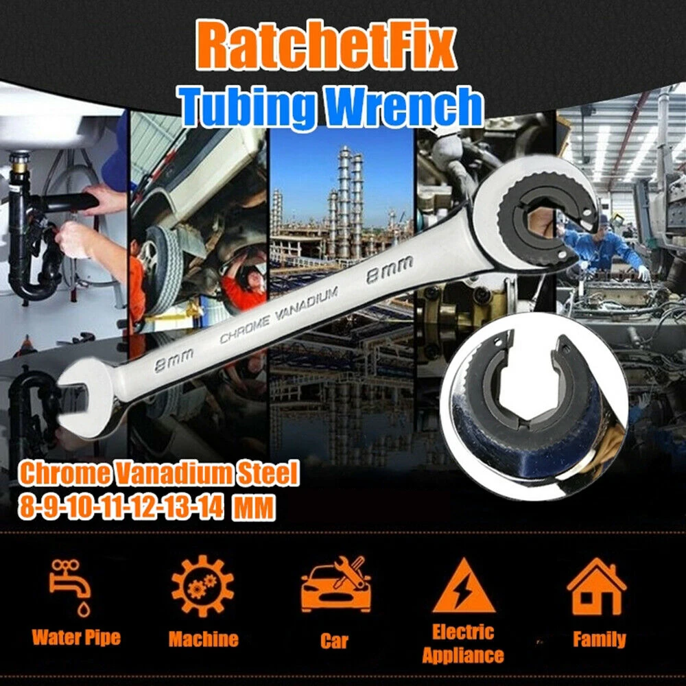 

Ключ с трещоткой и гибкой головкой, 8-14 мм